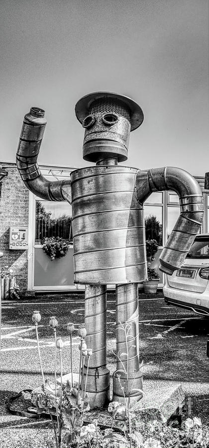 A Robot Outside Heywood Fire Station, Manchester Uk Photograph