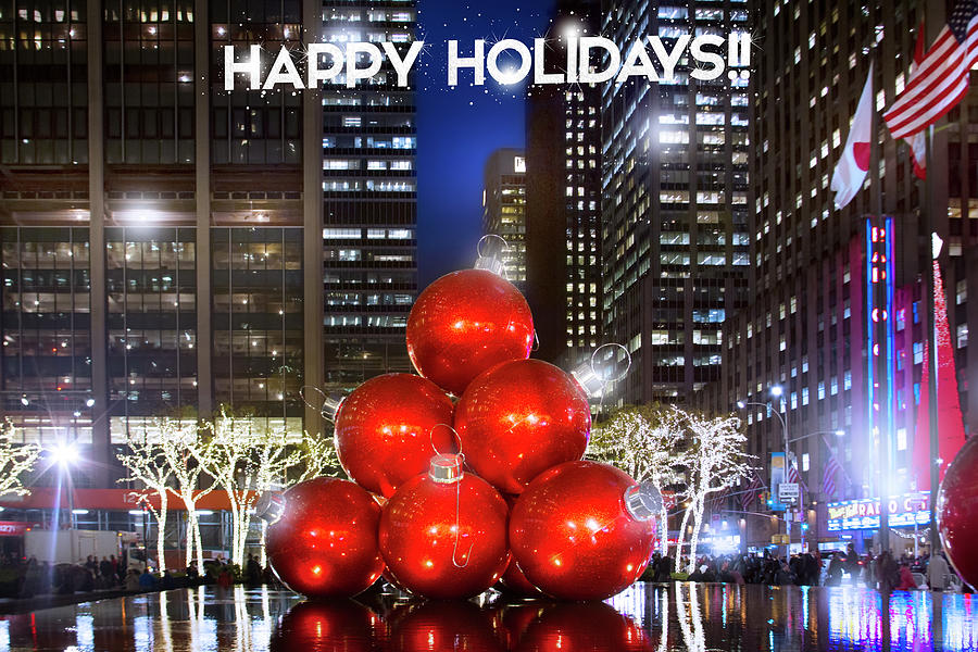 A Rockefeller Center Christmas Greeting Photograph by Mark Andrew Thomas