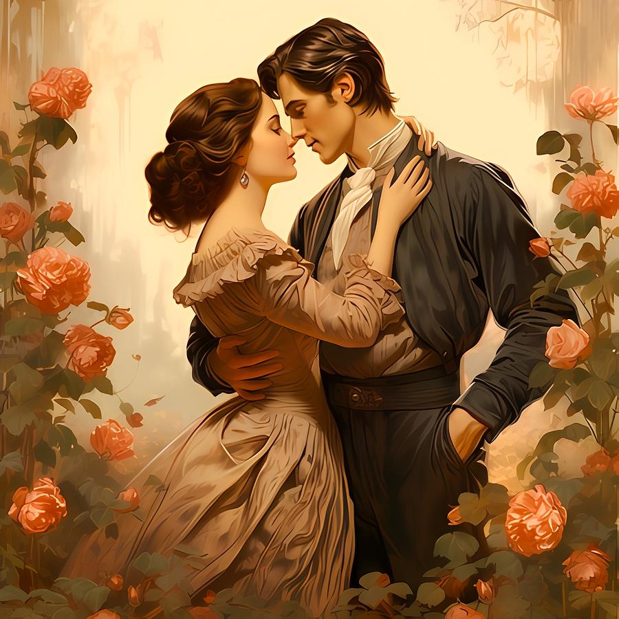 A romantic couple in classic Victorian style No 1 Digital Art by Andre ...