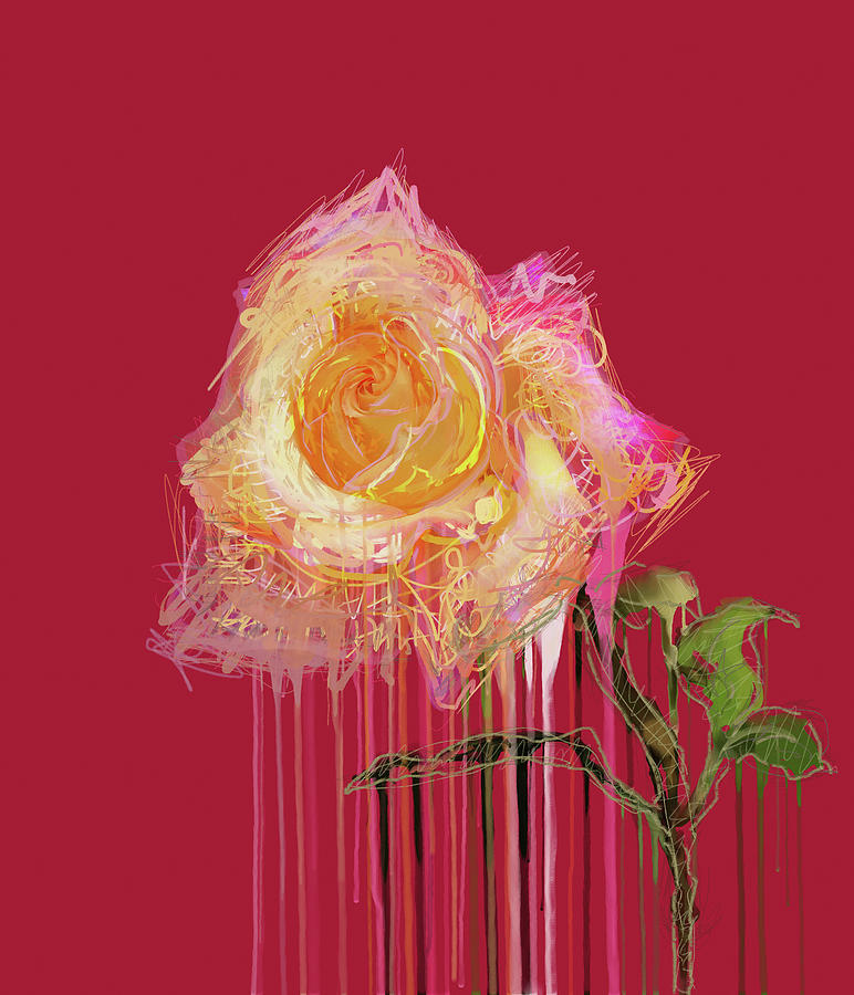 Garden Mixed Media - A Rose By Any Other Name - Red by BFA Prints