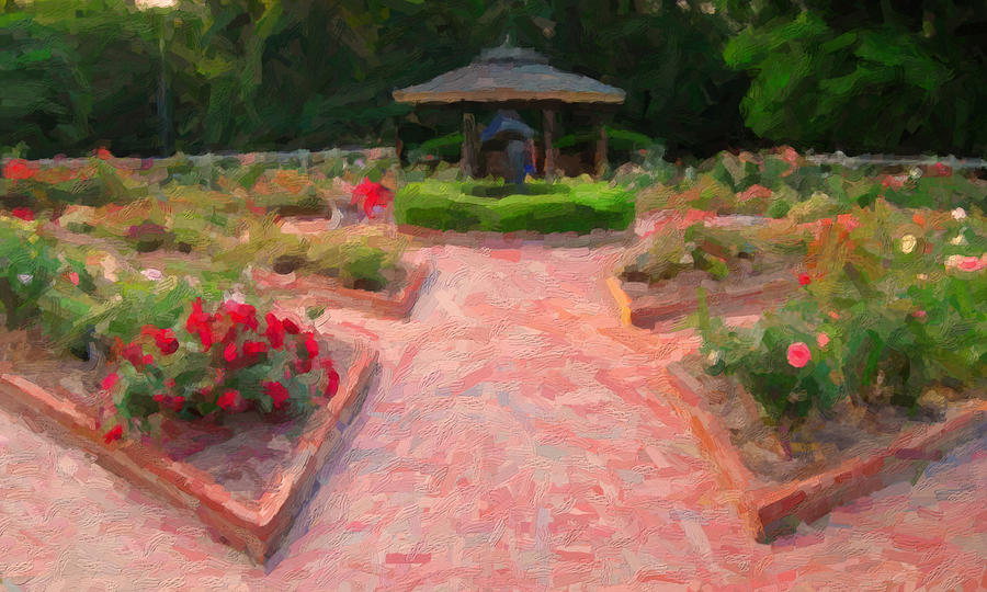 A Rose Garden Welcoming Digital Art by David Zimmerman