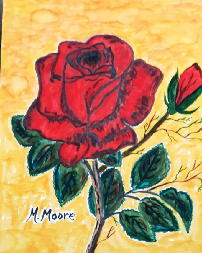 A Rose Is A Rose Painting by Marlene Moore