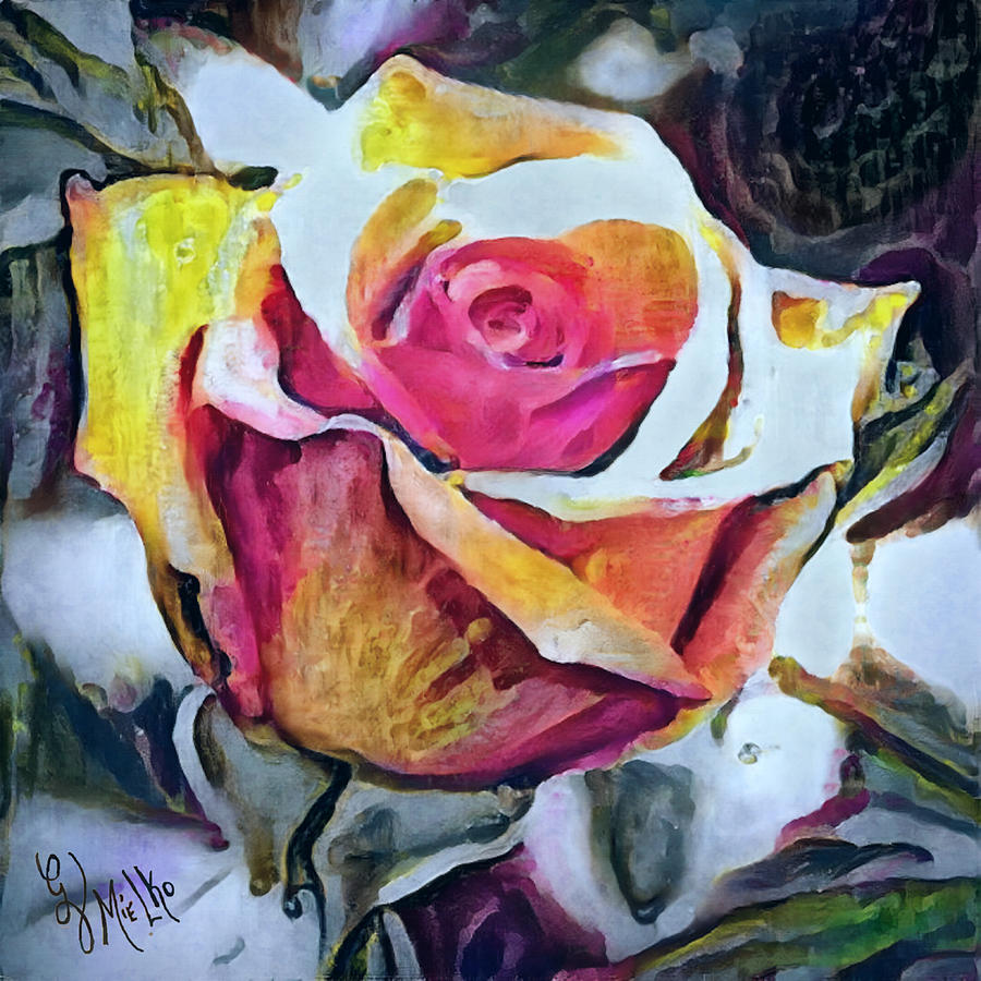 A Rose Out of Season Painting by Gina Mielko
