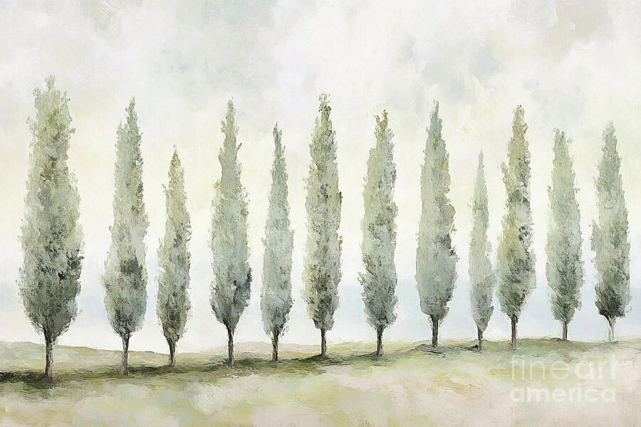 A Row Of Hemlocks Painting by Tina LeCour A Row Of Hemlocks Painting by Tina LeCour