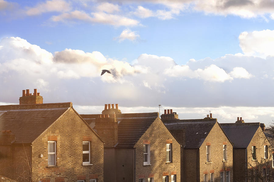 A row of terraced house rooftops Photograph by E.V Lou