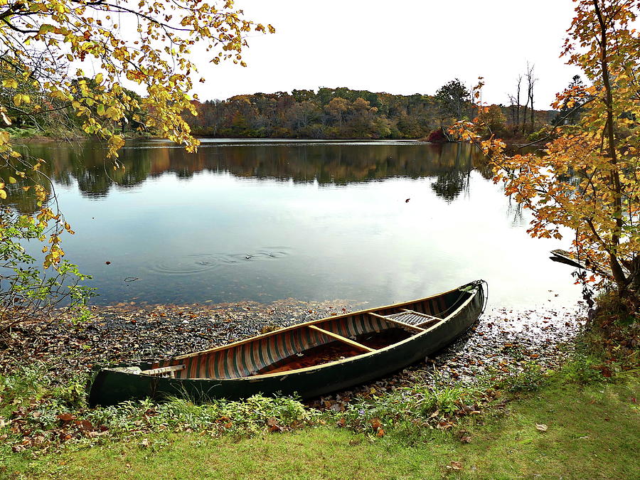 A Rowboat on Shawme Pond, Sandwich Photograph by Lyuba Filatova