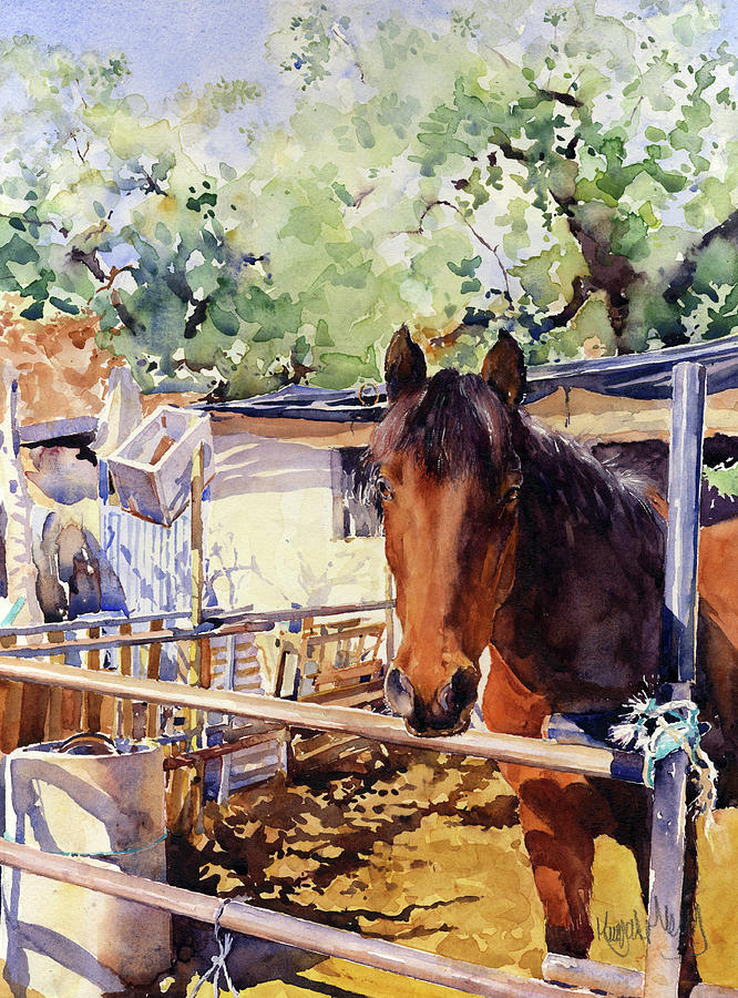 A Rustic Stable Painting by Margaret Merry
