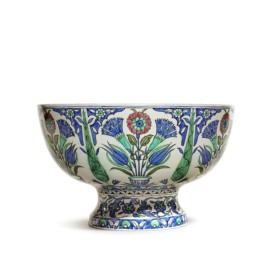 A Samson Iznik-style pottery footed bowl, France, 19th century Painting by Artistic Rifki