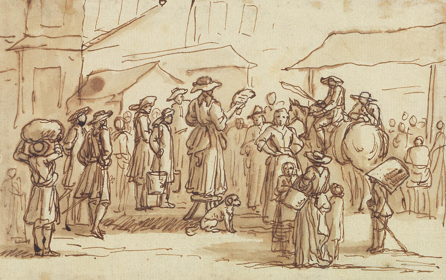 A Scene at Windsor Drawing by Sir James Thornhill