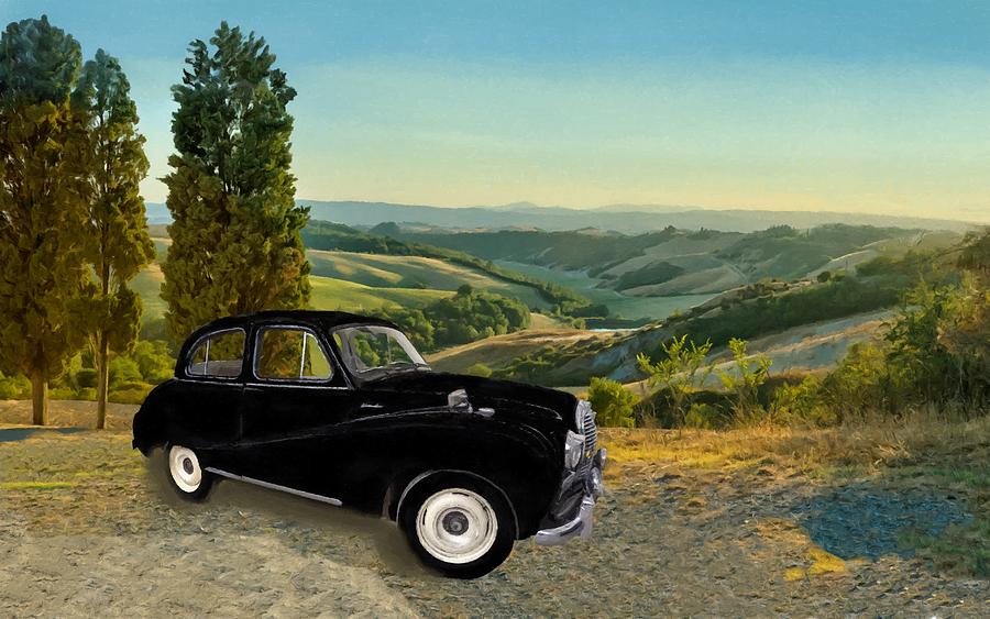 Austin Photograph - A Scenic View From An Austin A40 Black Car by Sandi OReilly