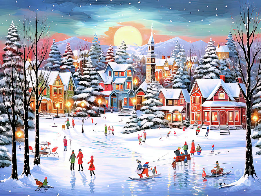  A Scenic Winter Scene  Digital Art by Elaine Manley