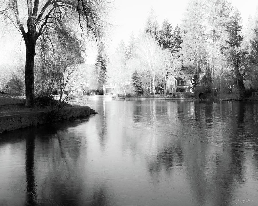 Morning at Mirror Pond, Black and White Photograph by Jason McPheeters