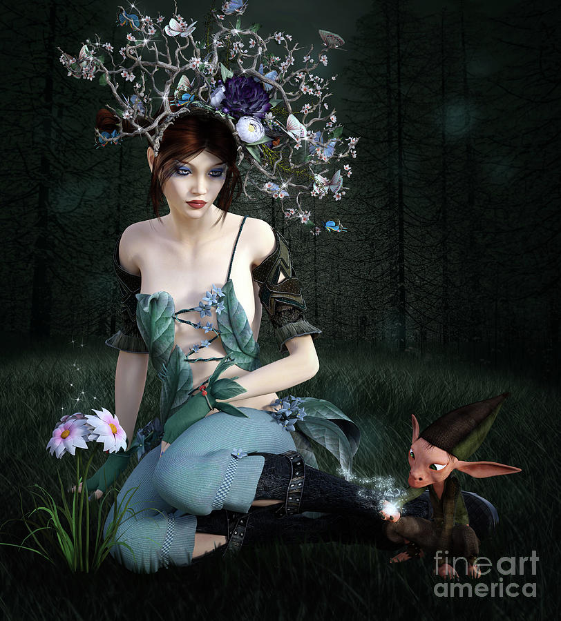 A Sexy Fairy And An Elf Digital Art