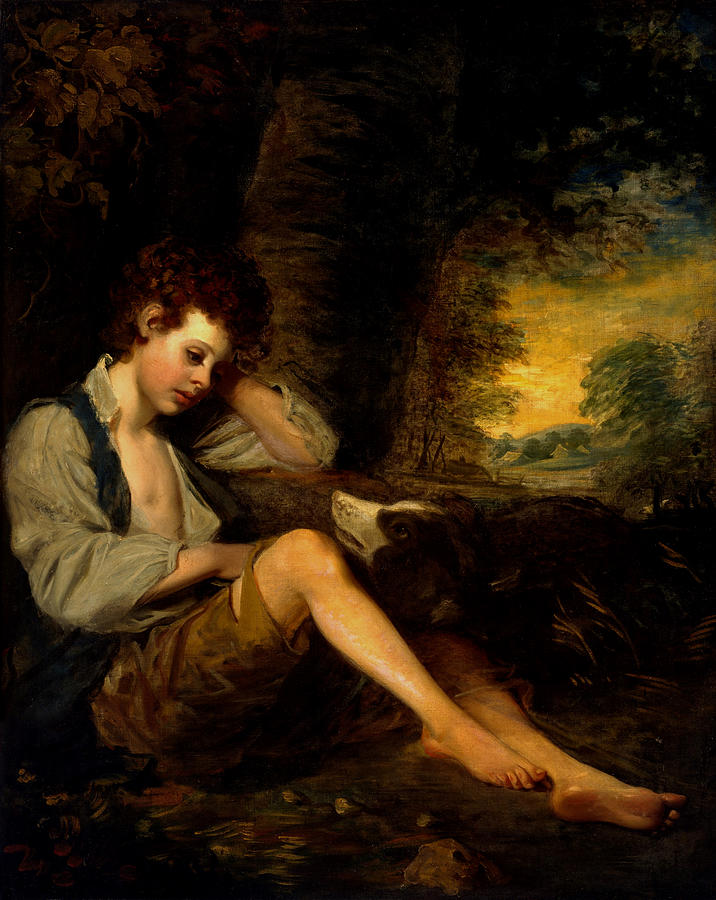 A Shepherd Boy Painting by John Opie - in the Manner of