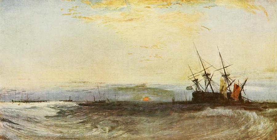 European Painting - A Ship Aground by Joseph Mallord William Turner