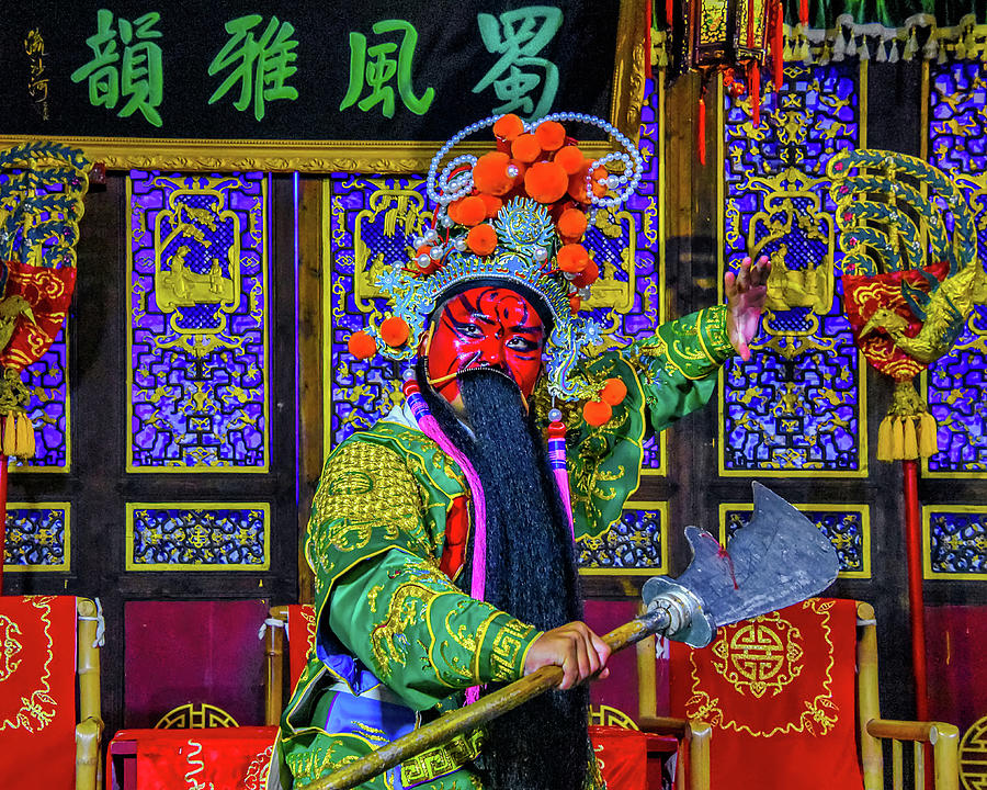 A Sichuan Opera Warrior Strikes a Pose  Photograph by Mitchell R Grosky