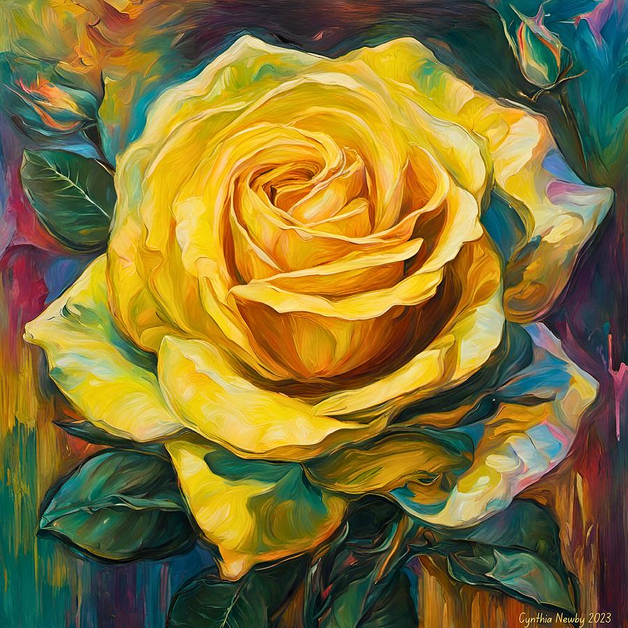 A Single Yellow Rose Digital Art by Cindys Creative Corner