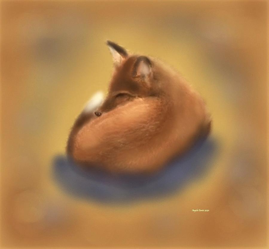 A Slumbering Fox Digital Art by Angela Davies