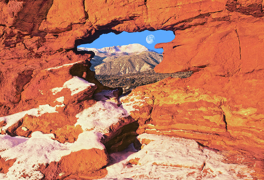 A Small Window Opening To Majestic Pikes Peak, Colorado, We Call It The Keyhole.  Photograph by Bijan Pirnia