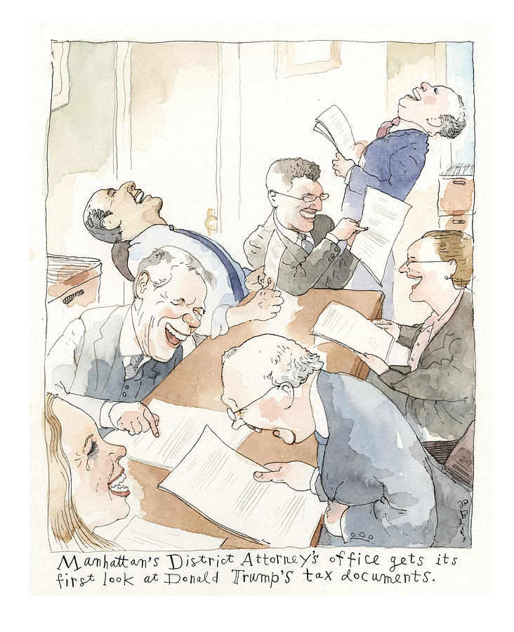 A Sneak Peak at Donald Trumps Tax Documents Painting by Barry Blitt