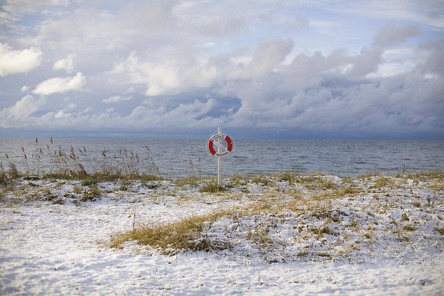 A snowy beach Gotland Sweden. Photograph by Johan Odmann