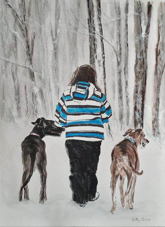 A Snowy Walk Painting by Betty-Anne McDonald