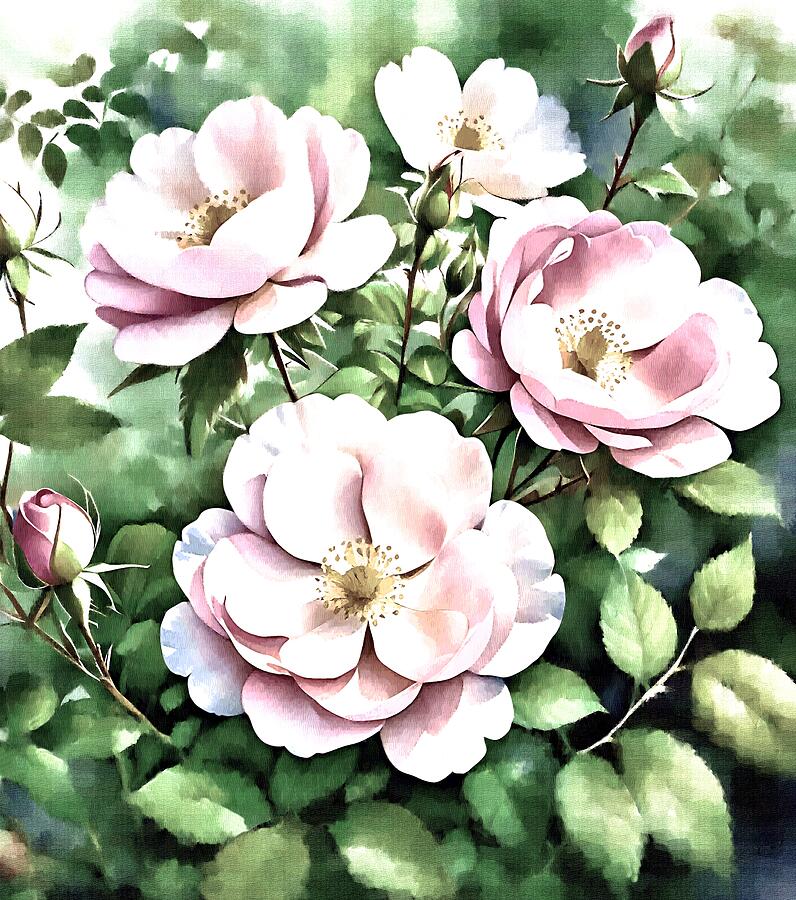 Rose Digital Art - A soft pink ephemeral happiness by Ruth Digital  vision