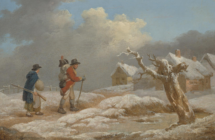 A Soldiers Return Painting by George Morland