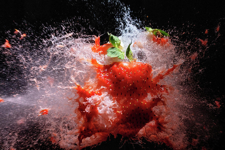 A Splash of Strawberry Photograph by Deborah Penland