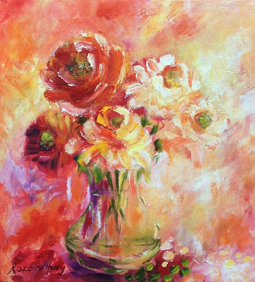 Rose Painting - A splash of sunshine by Rozanne Henry