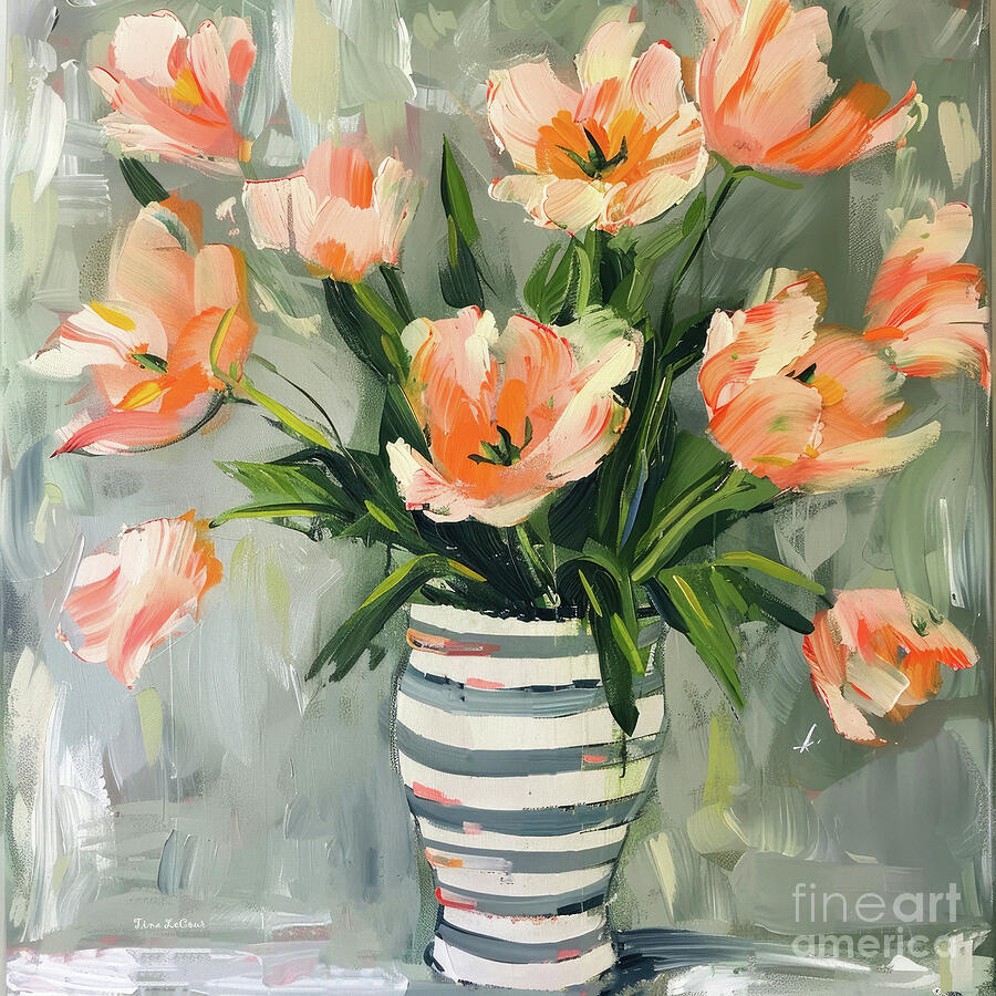 Flower Painting - A Splash Of Tulips by Tina LeCour