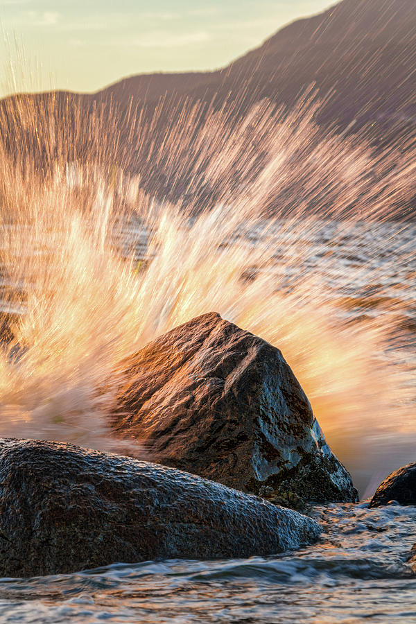 A Splash on the Rock Photograph by Rick Deacon