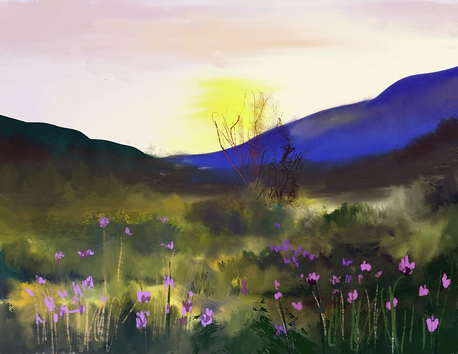 A spring sunset Painting by Trilby Cole