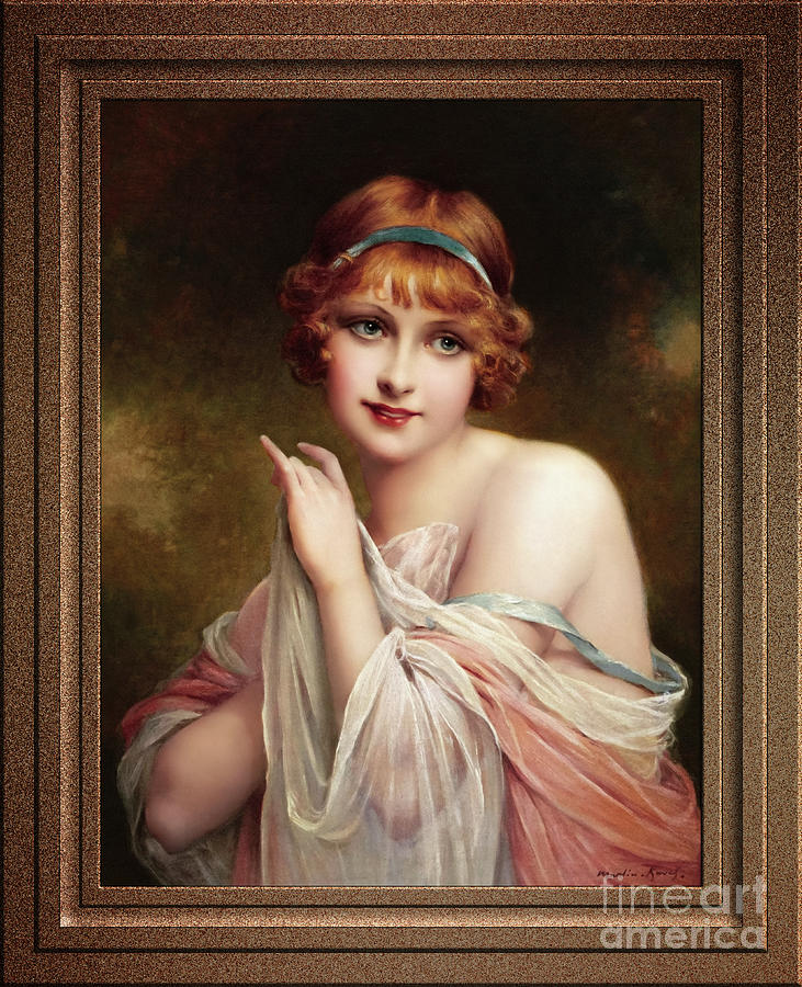 A Springtime Beauty by Francois Martin-Kavel Remastered Xzendor7 Vintage Reproductions Painting by Xzendor7