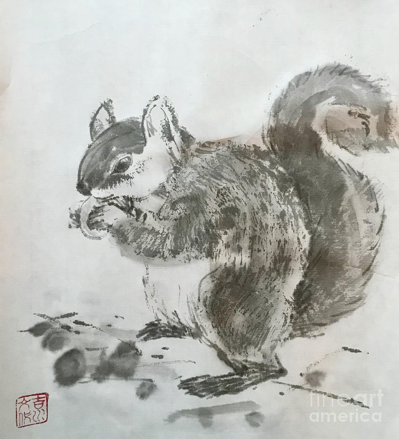 A Squirrel Painting by Fumiyo Yoshikawa