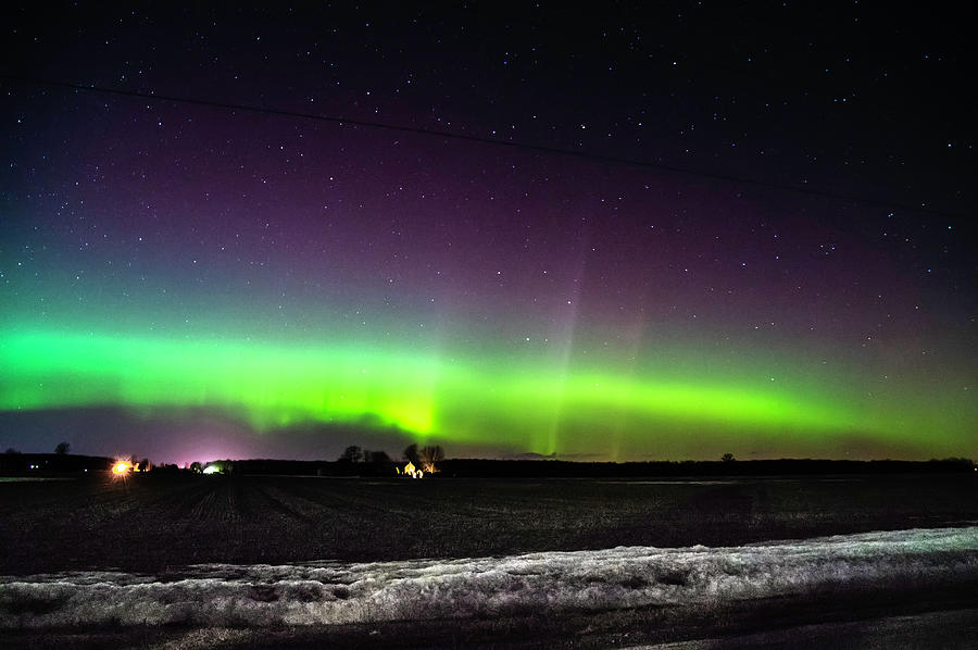 Winter Photograph - A St. Patricks Day Aurora Treat by Kathryn by Photography By Phos3 Kathryn Parent and Dave Paddick