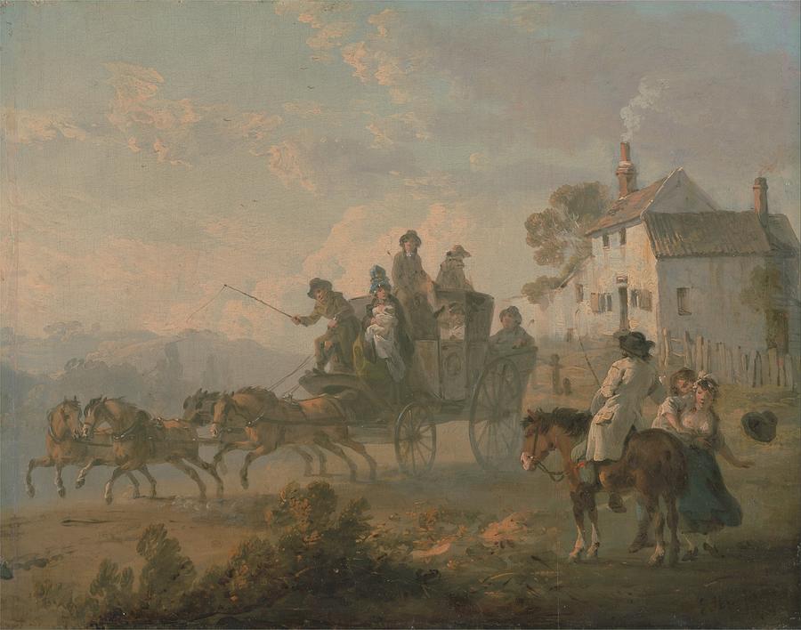 A Stage Coach on a Country Road Painting by MotionAge Designs