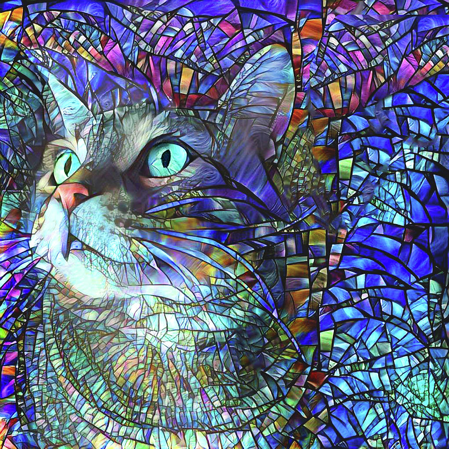A Stained Glass Tabby Cat Named Jack Digital Art by Peggy Collins ...