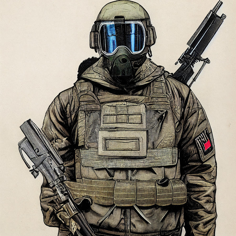 a standing portrait of a modern Russian spetsnaz w a4f4a2d1 1fd2 45b6 ...