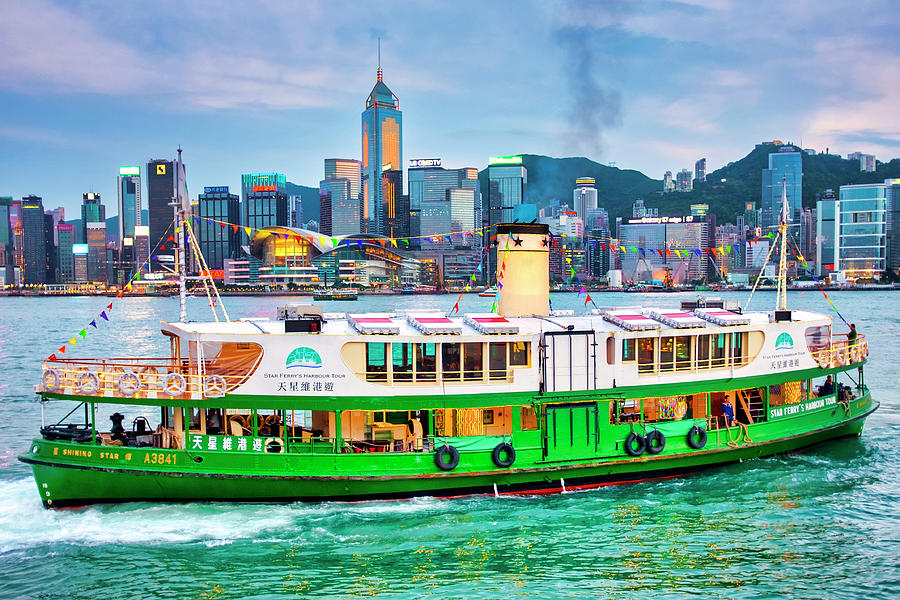 Hong Kong - A star ferry in the Victoria Harbour Photograph by Fabrizio Troiani