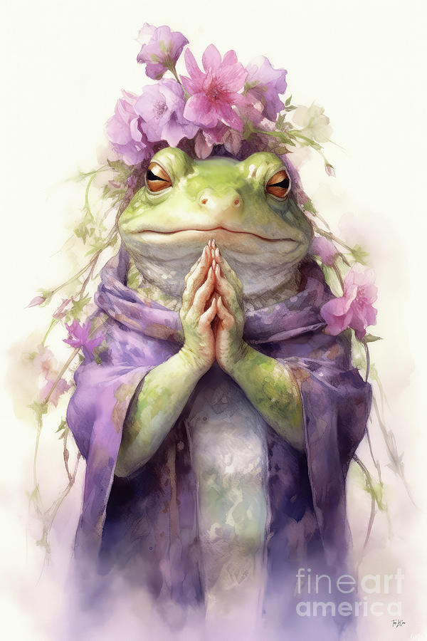 A State Of Bliss Bullfrog Painting by Tina LeCour