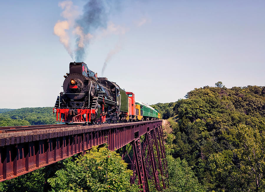 Transportation Photograph - A steam train by Mango Art