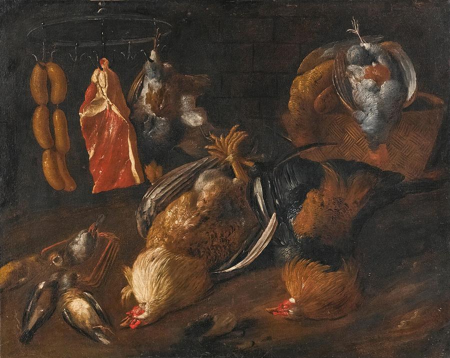 A Still Life With Game And Meats Hanging On A Rail With Other Birds In ...