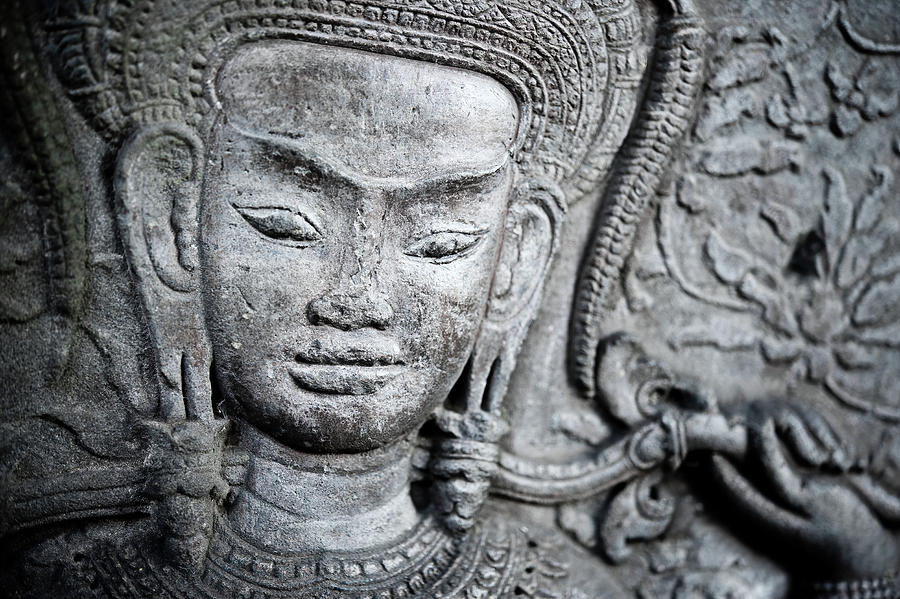 A stone Lady, Angkor Wat. Cambodia Photograph by Lie Yim