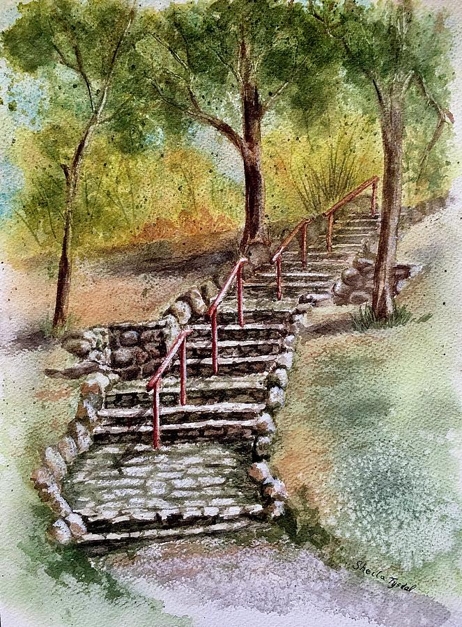 A Stone Stairway Painting by Sheila Tysdal