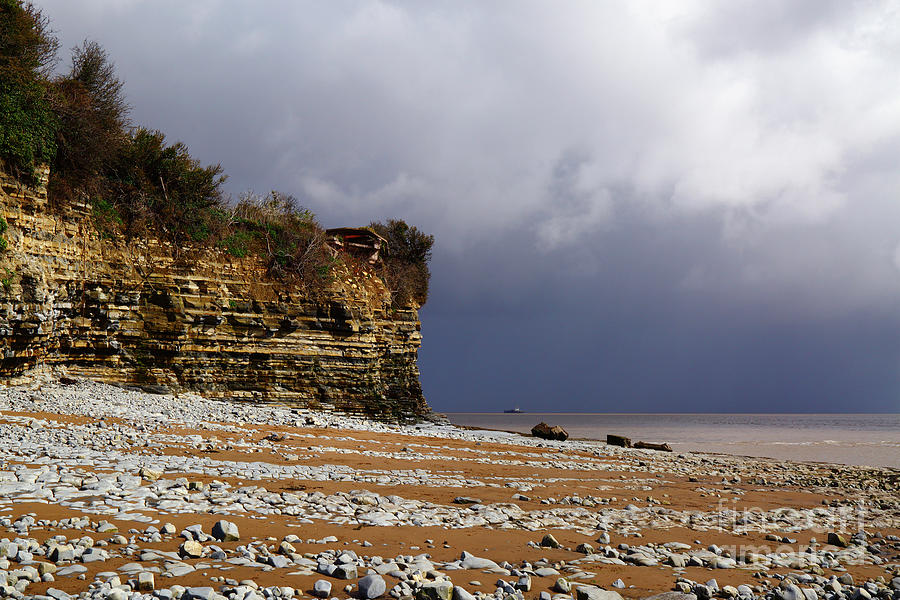 A stormy day at Lavernock Point South Wales UK Photograph by James Brunker