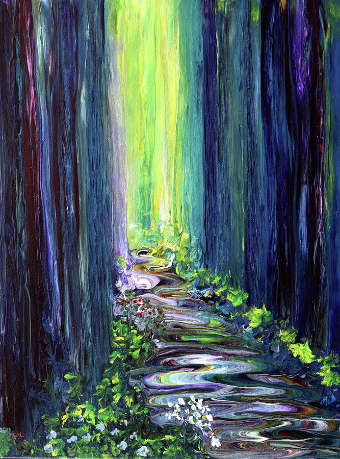 A Stream Runs Deep in the Woods Painting by Laura Iverson