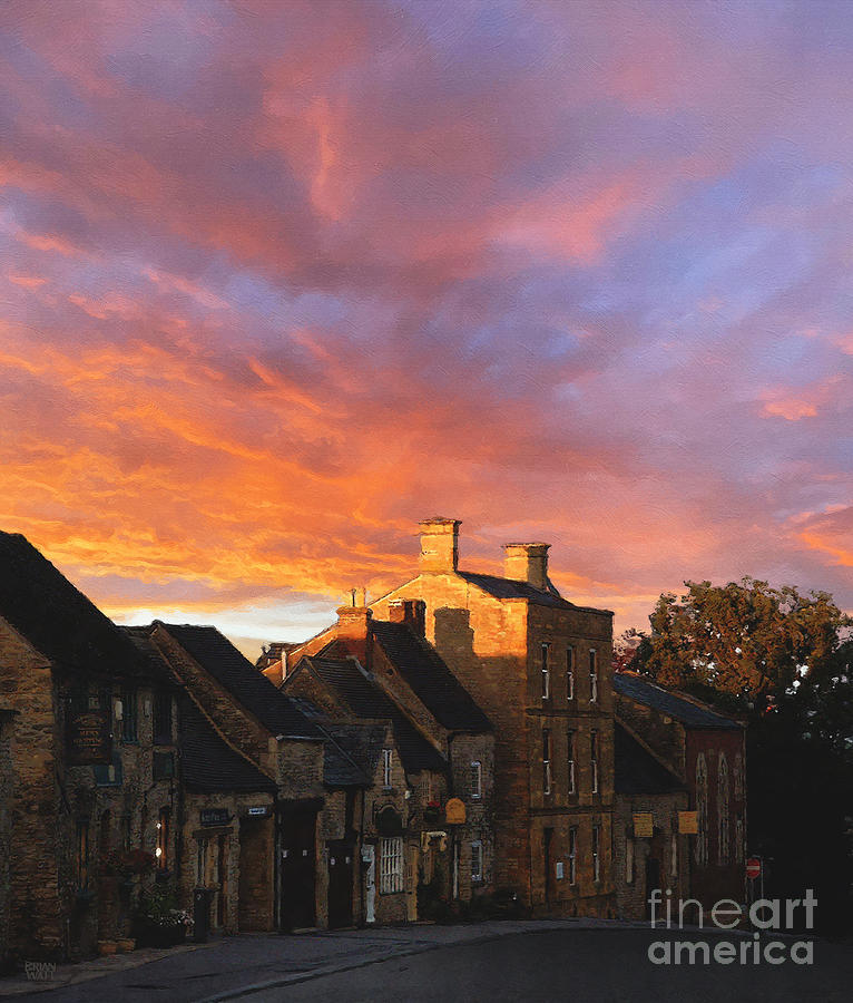 A Street in Stow at Sunset Photograph by Brian Watt