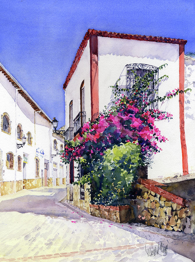 A Street In Terque Painting by Margaret Merry