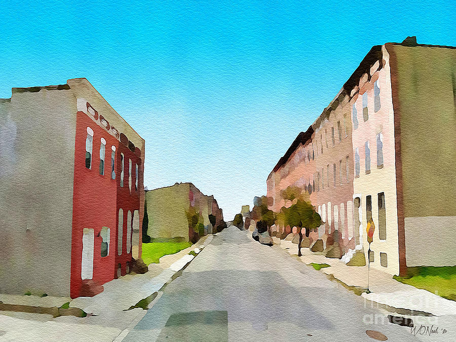 Architecture Painting - A Street In West Baltimore by Walter Neal